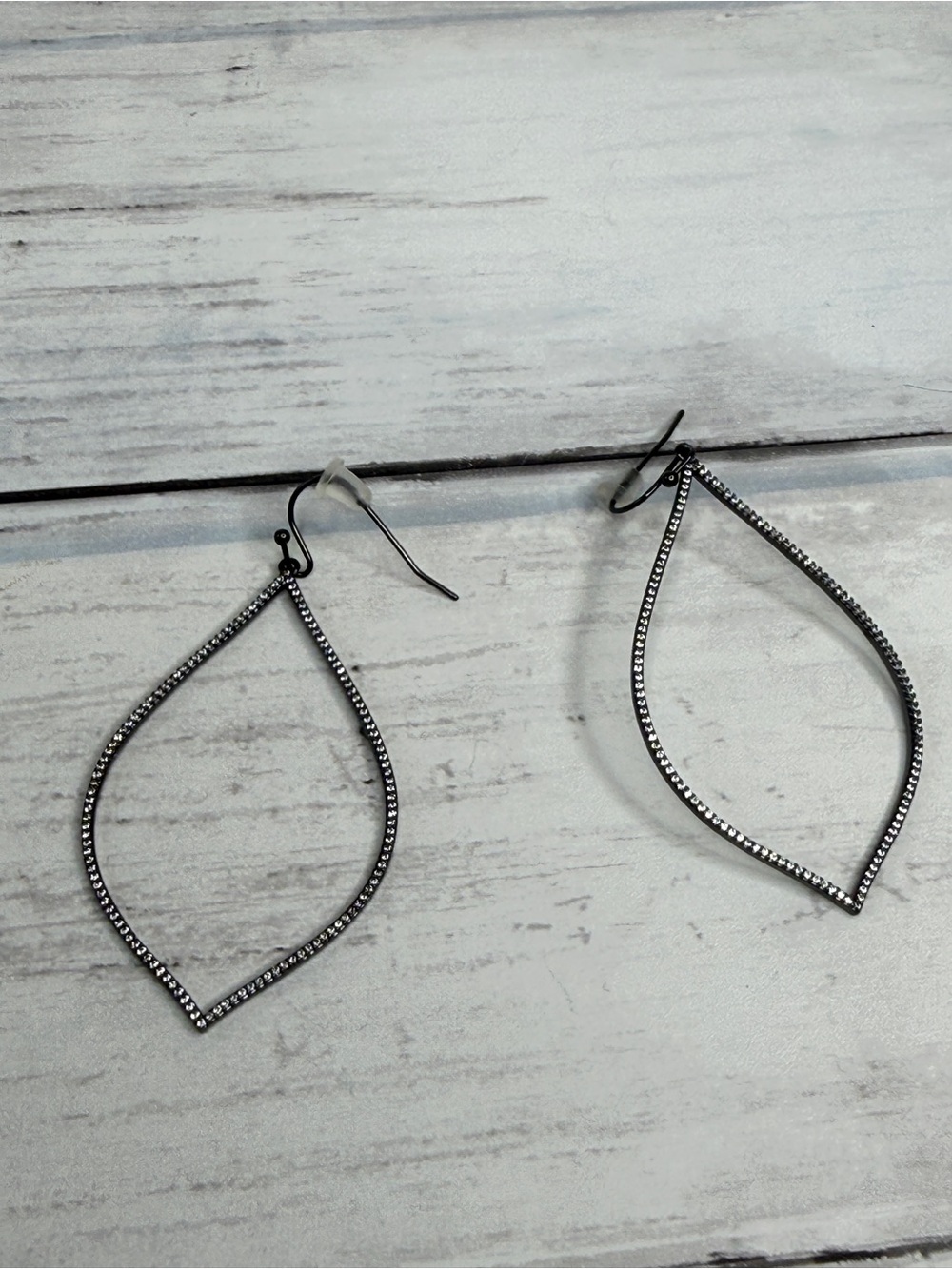 Elegant Gunmetal Teardrop Hoop Earrings for Women